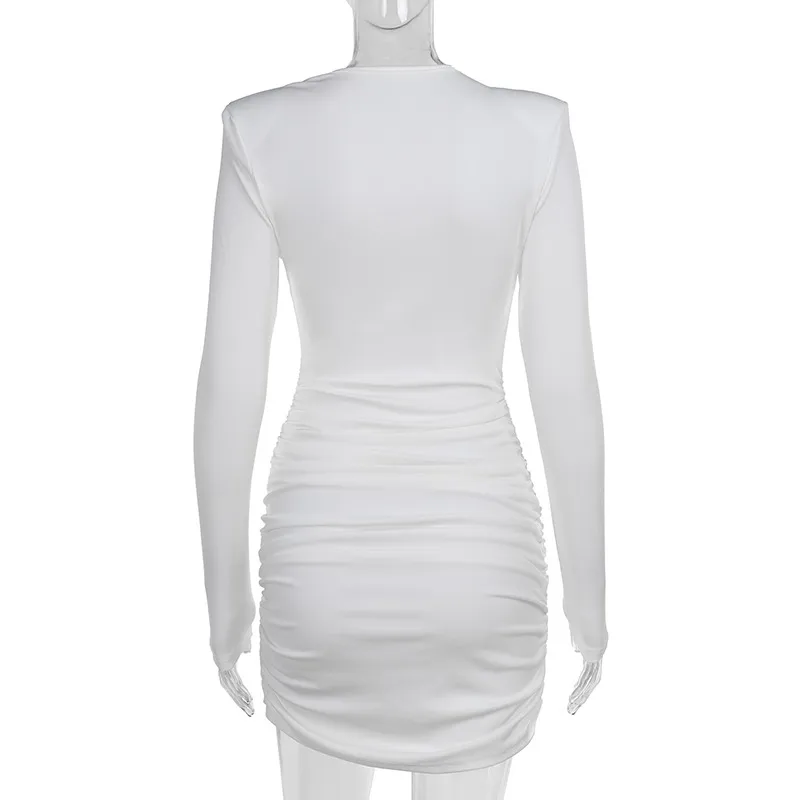 Women's Sheath Dress Elegant Simple Style Round Neck Long Sleeve Solid Color Short Mini Dress Holiday Daily display picture 11