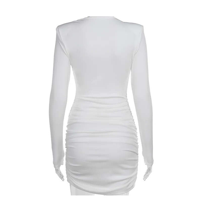 Women's Sheath Dress Elegant Simple Style Round Neck Long Sleeve Solid Color Short Mini Dress Holiday Daily display picture 20