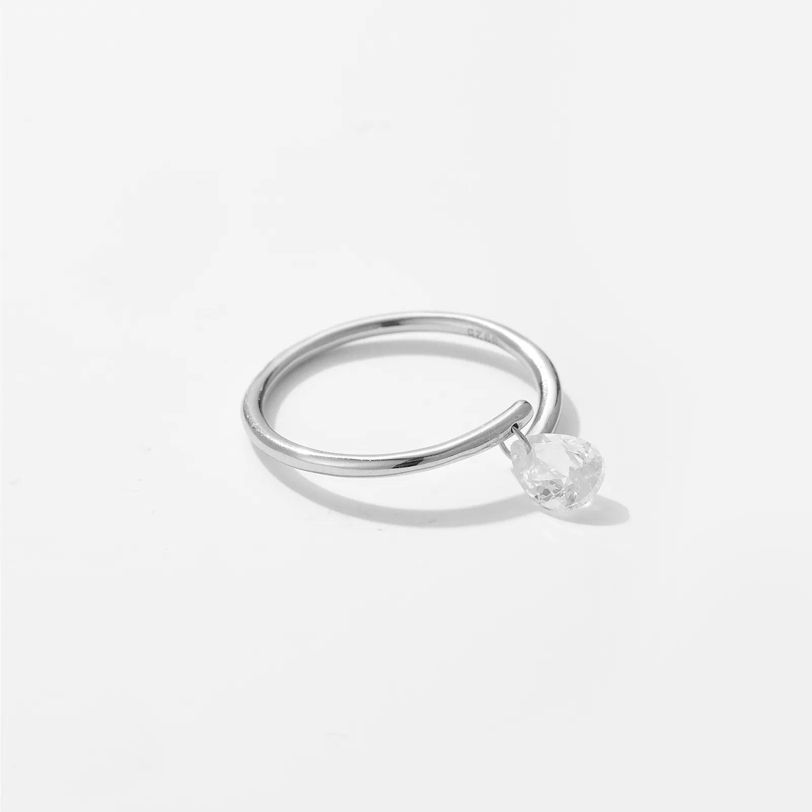 18K Gold Plated White Gold Plated 925 Sterling Silver Zircon Solid Color Open Rings display picture 1