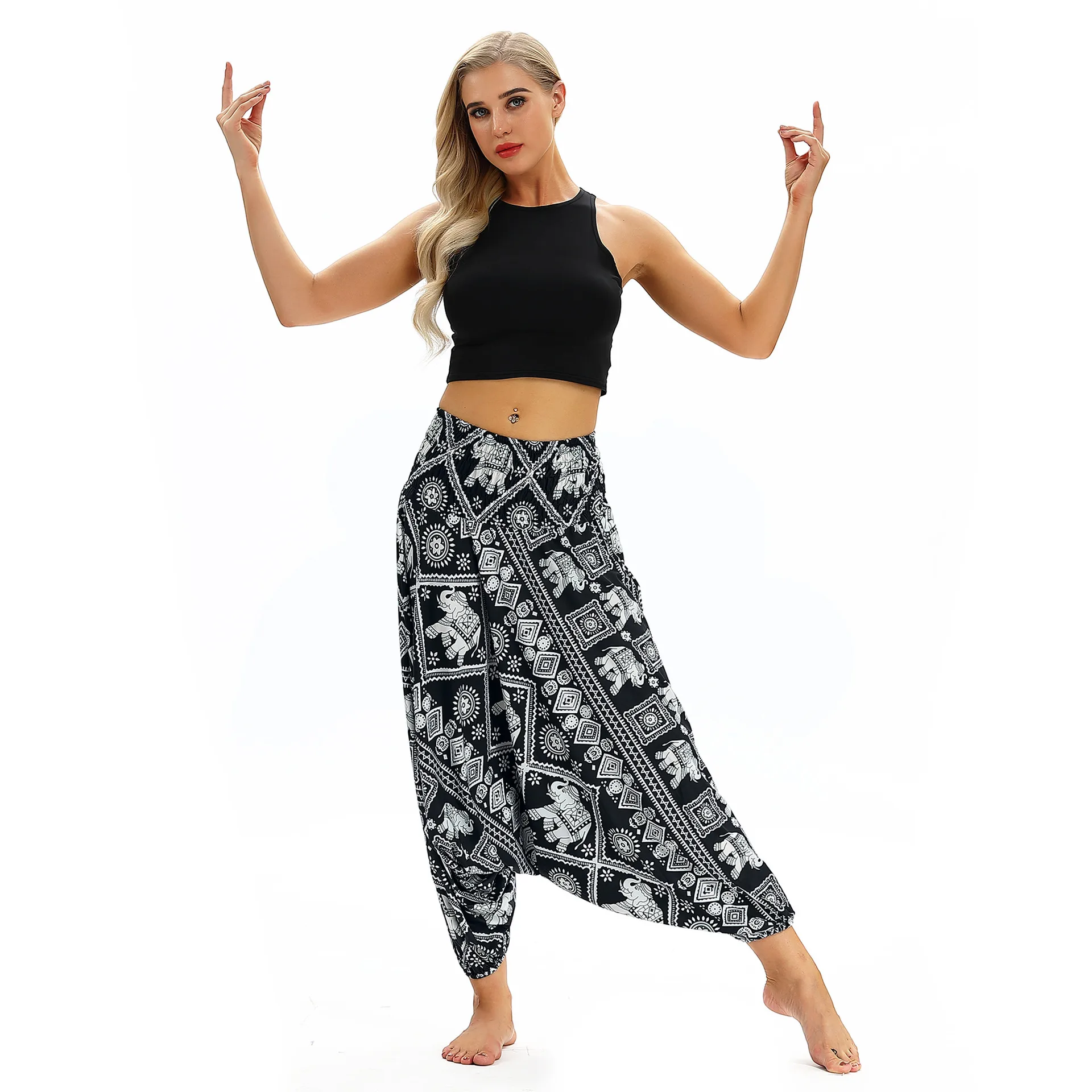 Summer New Digital Printing Women's Yoga Sports Pants Casual Loose Large Size Bloomers Spot Wholesale display picture 2