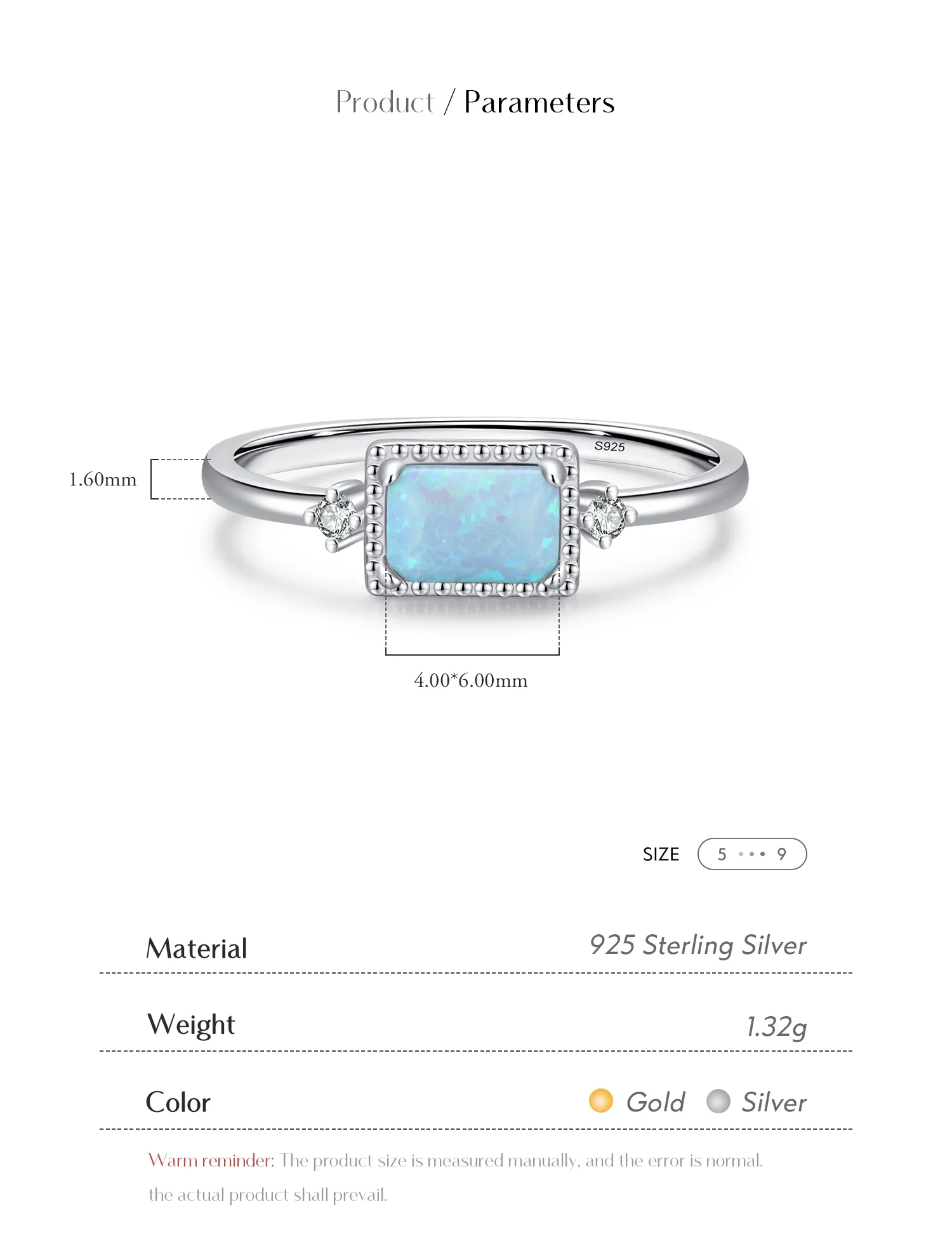 14K Gold Plated Rhodium Plated Sterling Silver Opal Geometric Rings display picture 4