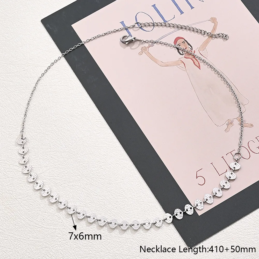 Wholesale Jewelry Casual Modern Style Simple Style Leaves Oval Heart Shape 304 Stainless Steel Handmade Polishing Jewelry Set display picture 6