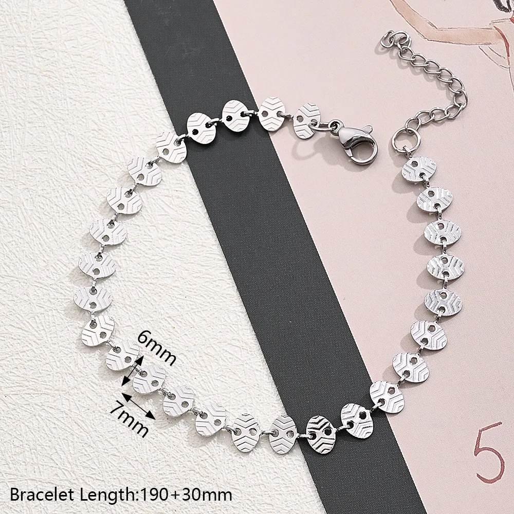 Wholesale Jewelry Casual Modern Style Simple Style Leaves Oval Heart Shape 304 Stainless Steel Handmade Polishing Jewelry Set display picture 5
