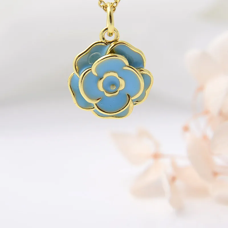 Copper Plating 18K Color-Retaining Glossy Dripping Rose Pendant Necklace display picture 6