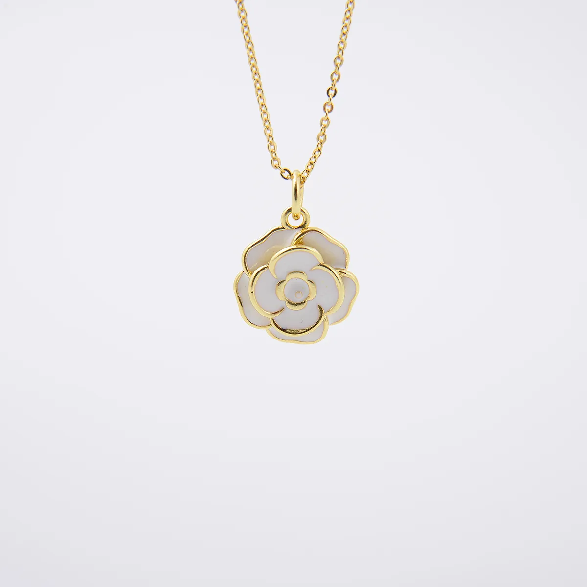 Copper Plating 18K Color-Retaining Glossy Dripping Rose Pendant Necklace display picture 9