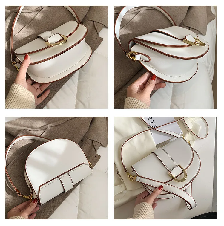 Women's Small Pu Leather Solid Color Streetwear Shell Magnetic Buckle Shoulder Bag Crossbody Bag display picture 1