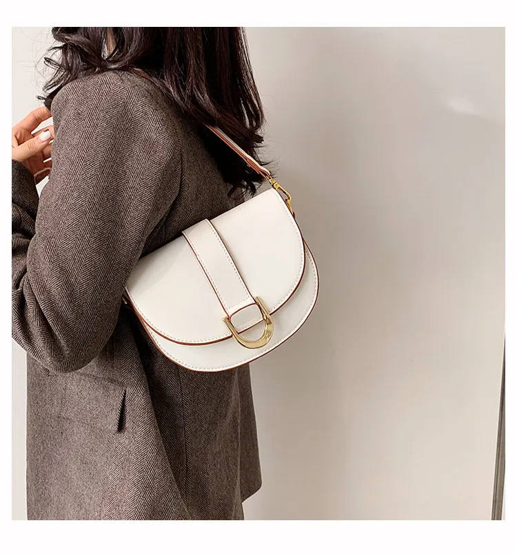Women's Small Pu Leather Solid Color Streetwear Shell Magnetic Buckle Shoulder Bag Crossbody Bag display picture 8