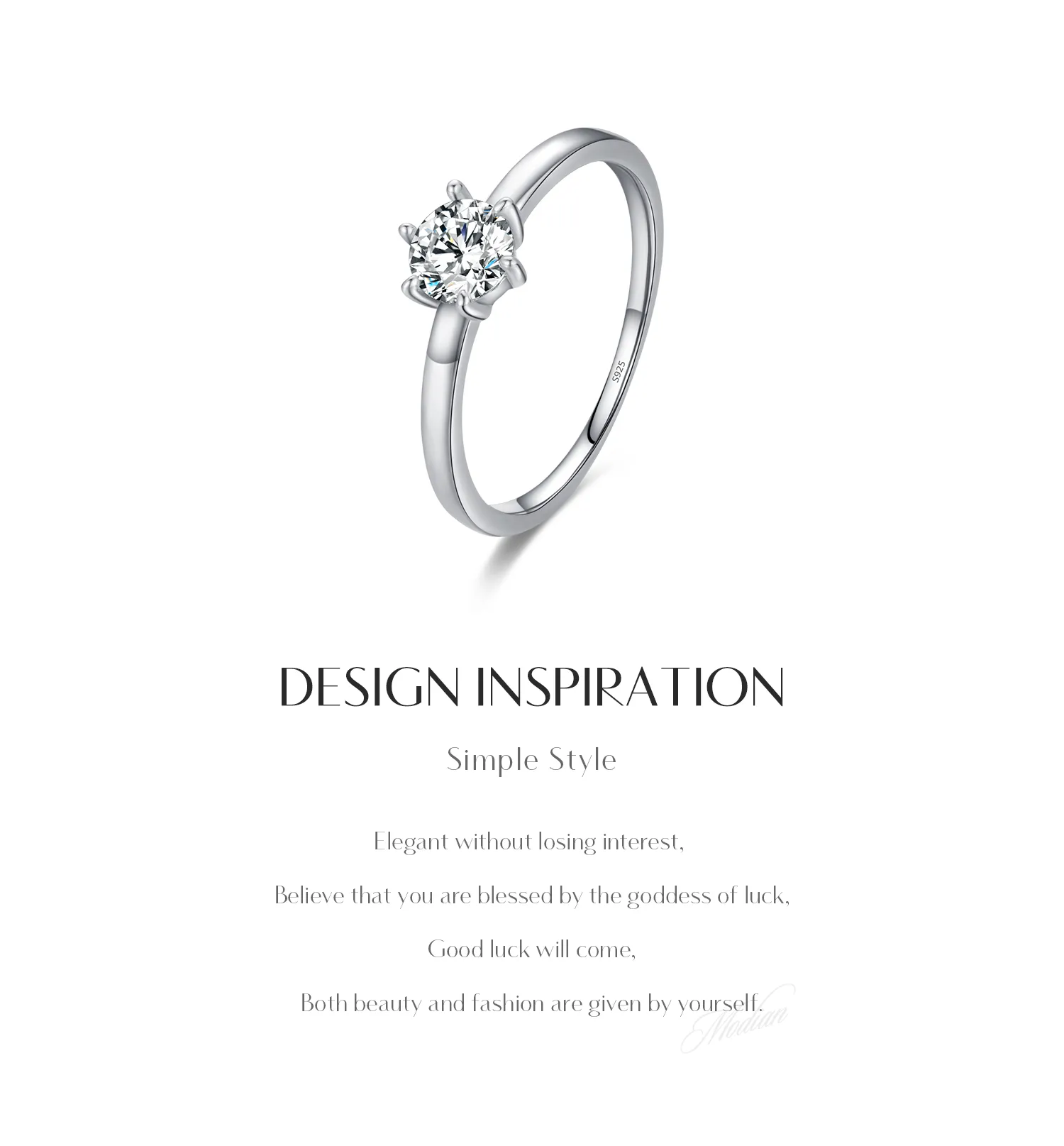 Rhodium Plated 925 Sterling Silver Zircon Round Rings display picture 2