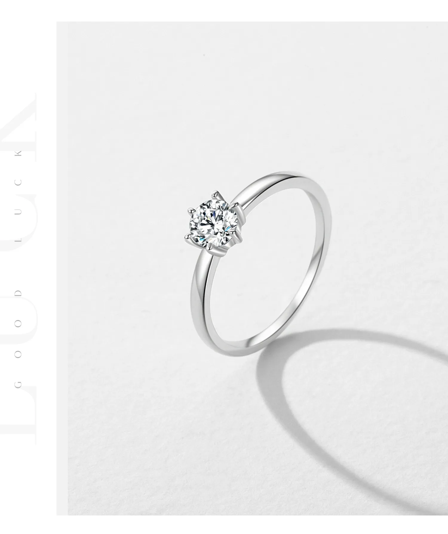 Rhodium Plated 925 Sterling Silver Zircon Round Rings display picture 6