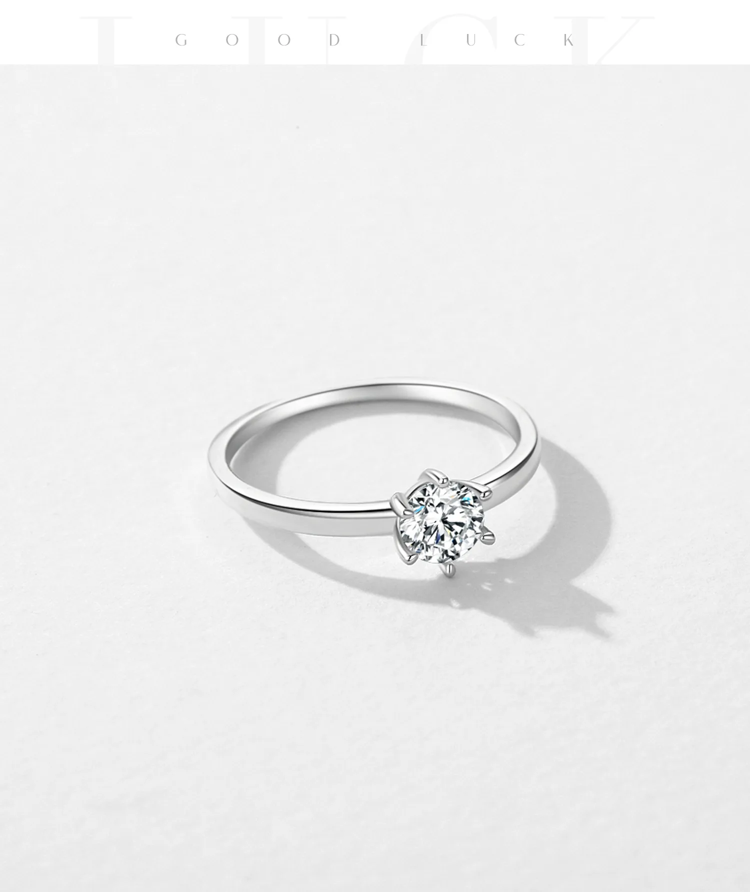 Rhodium Plated 925 Sterling Silver Zircon Round Rings display picture 7