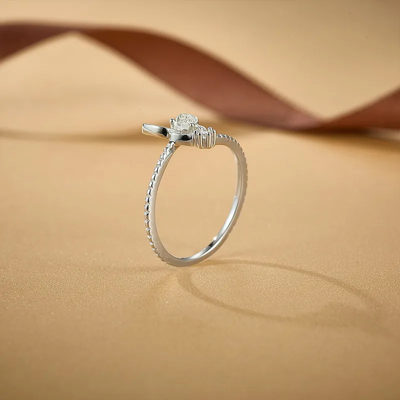 Fine Jewelry Finger Rings Ladies Butterfly 925 Sterling Silver Animal Diamond Rings Moissanite Ring display picture 10