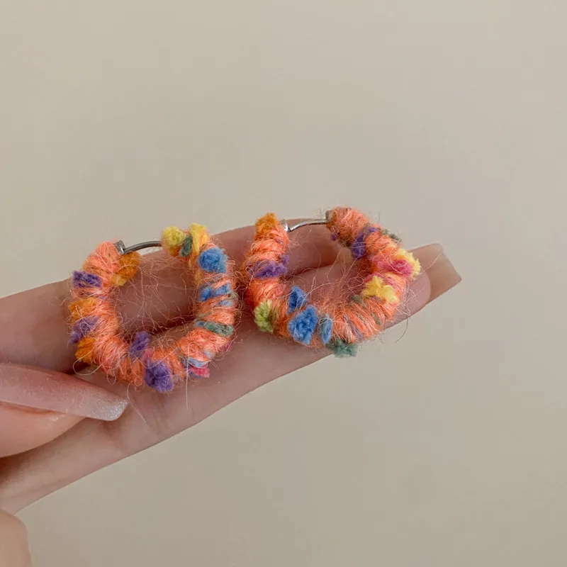 1 Pair Sweet Color Block Braid Alloy Earrings display picture 4