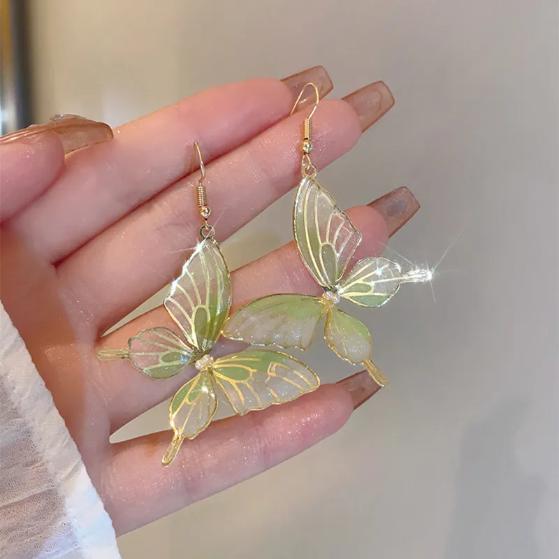 1 Pair Casual Simple Style Streetwear Butterfly Plating Copper Drop Earrings display picture 2