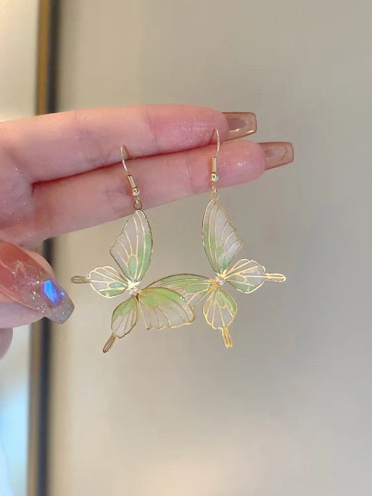 1 Pair Casual Simple Style Streetwear Butterfly Plating Copper Drop Earrings display picture 6
