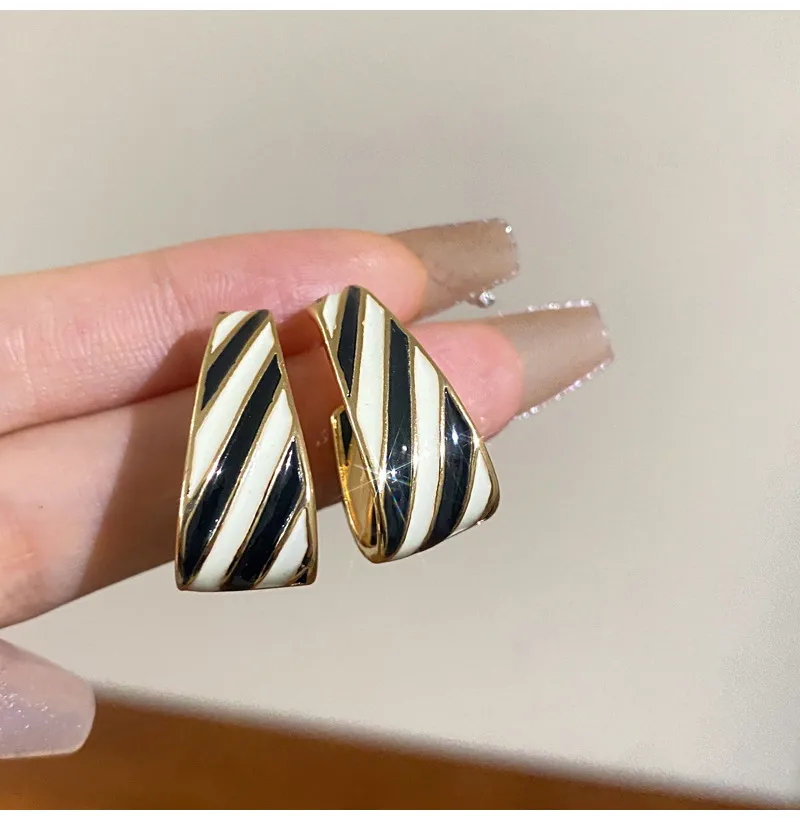 1 Pair Retro Geometric Enamel Alloy Earrings display picture 8