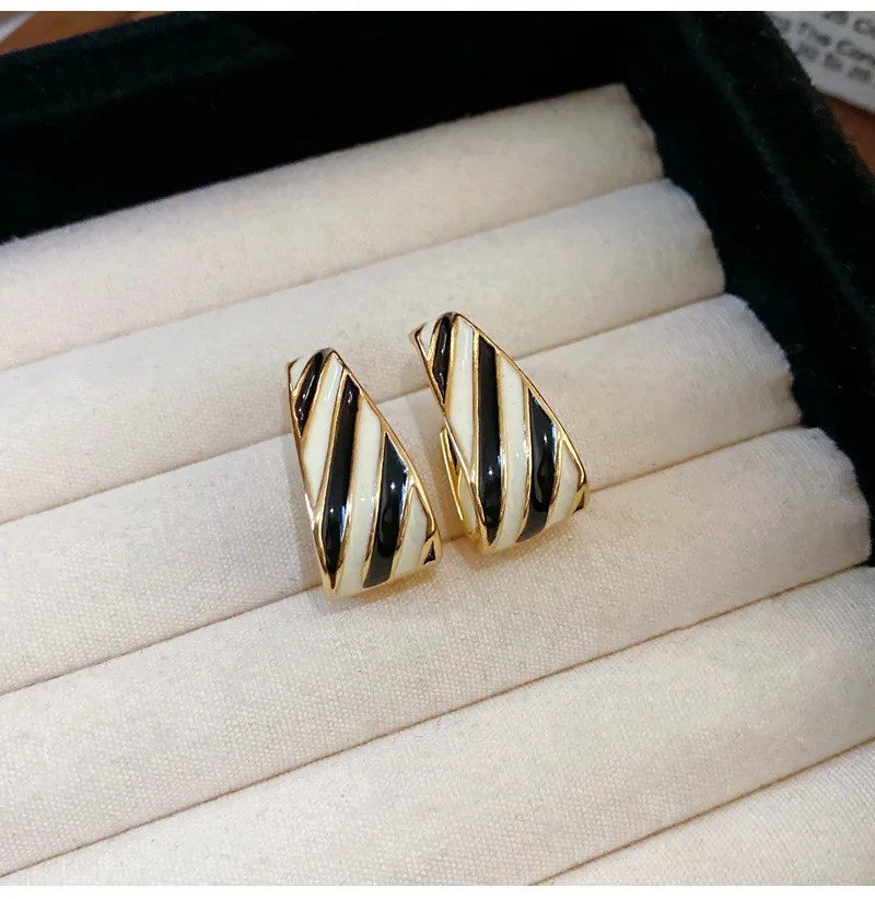 1 Pair Retro Geometric Enamel Alloy Earrings display picture 12
