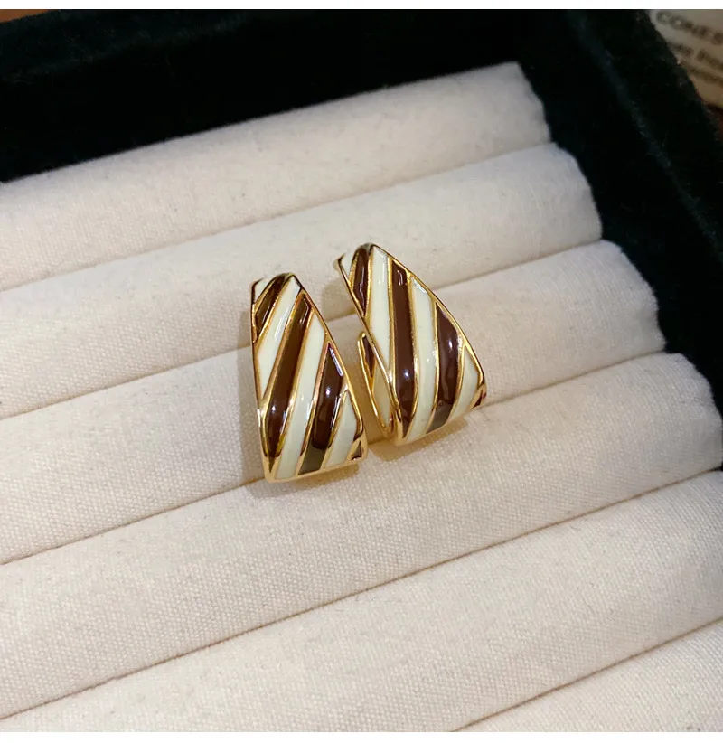 1 Pair Retro Geometric Enamel Alloy Earrings display picture 14