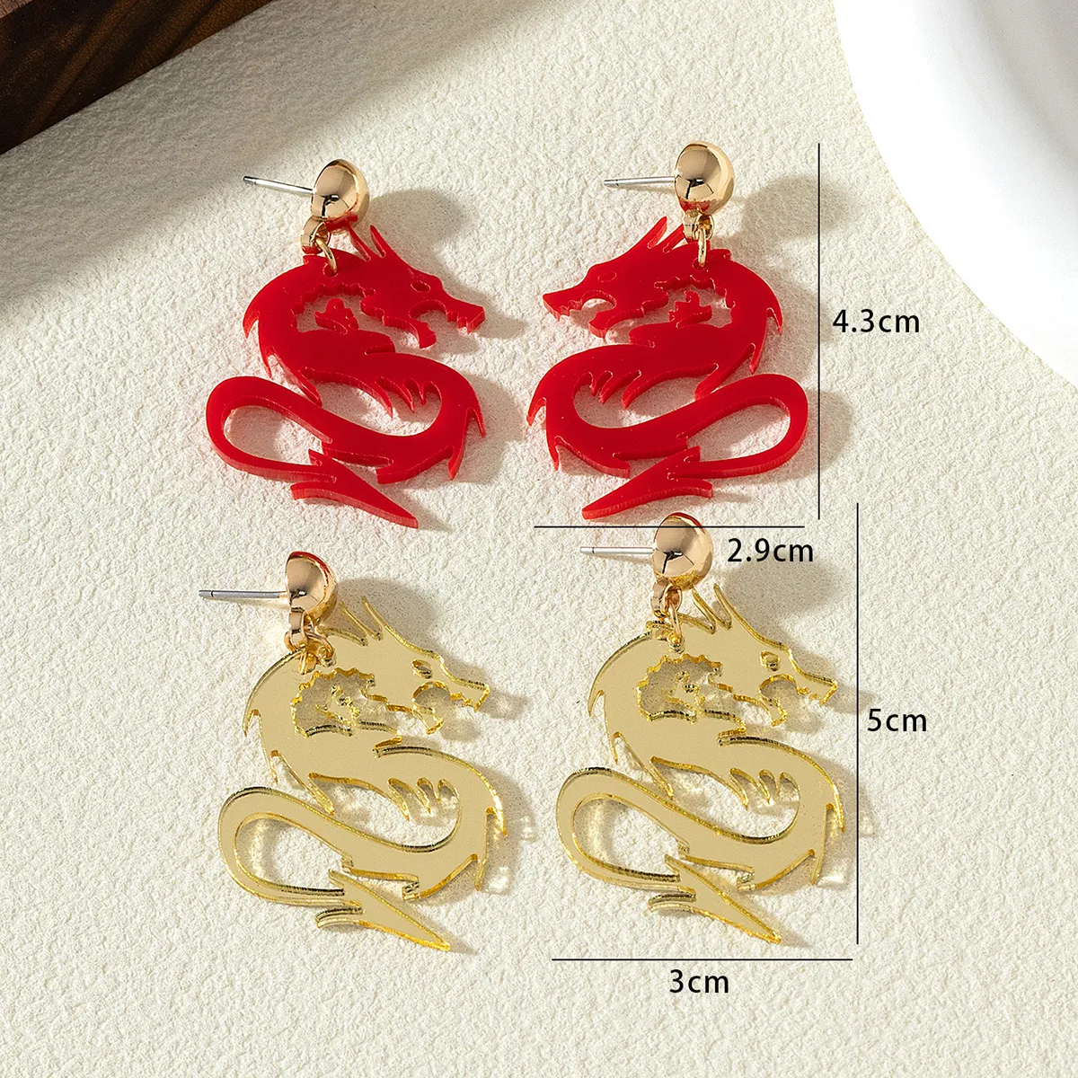 1 Pair Simple Style Dragon Arylic Drop Earrings display picture 3