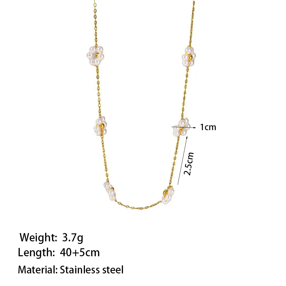 Wholesale Jewelry Casual Simple Style Flower 304 Stainless Steel Plastic 18K Gold Plated Plating Bracelets Necklace display picture 4
