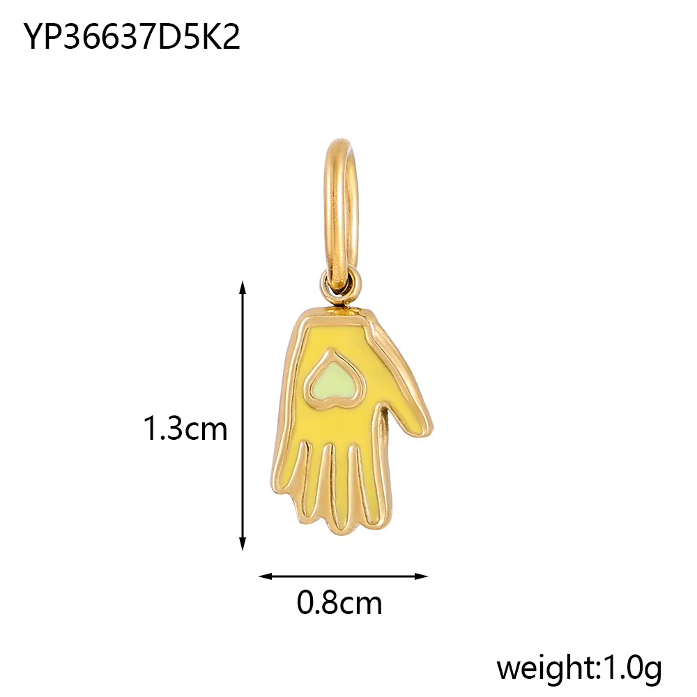 1 Piece 8*13mm 304 Stainless Steel Palm Heart Shape Pendant Jewelry Accessories display picture 5