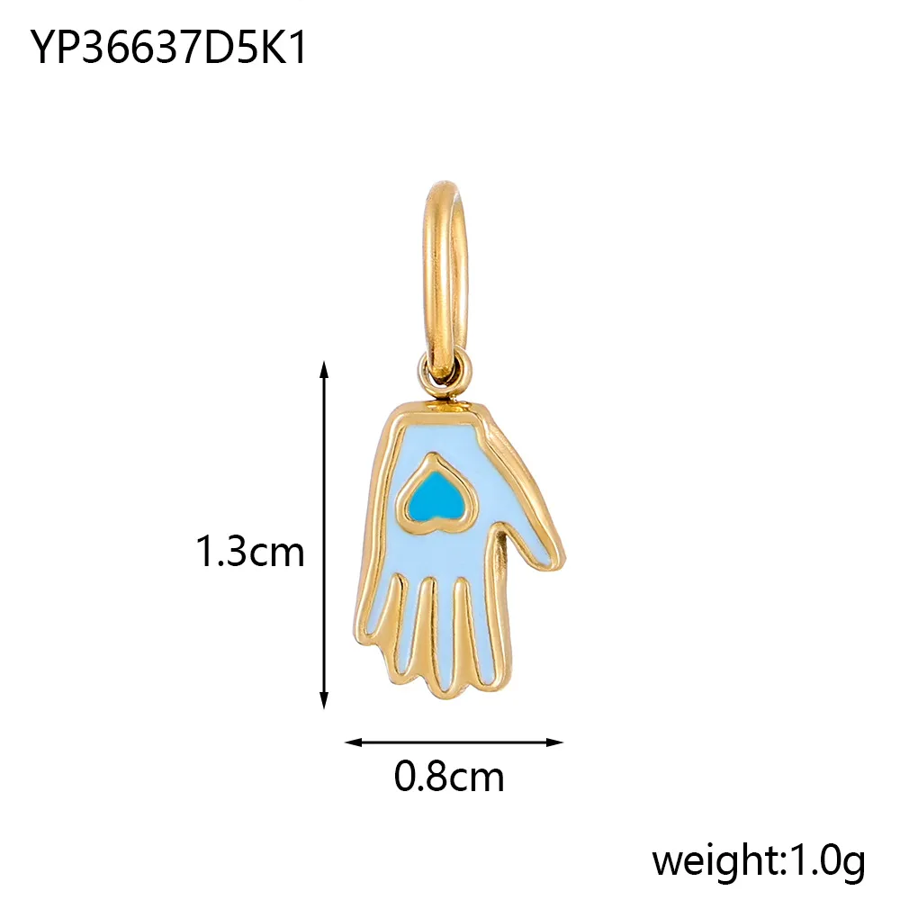 1 Piece 8*13mm 304 Stainless Steel Palm Heart Shape Pendant Jewelry Accessories display picture 1