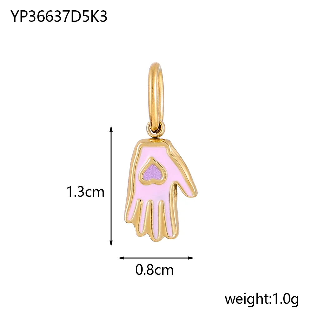 1 Piece 8*13mm 304 Stainless Steel Palm Heart Shape Pendant Jewelry Accessories display picture 9