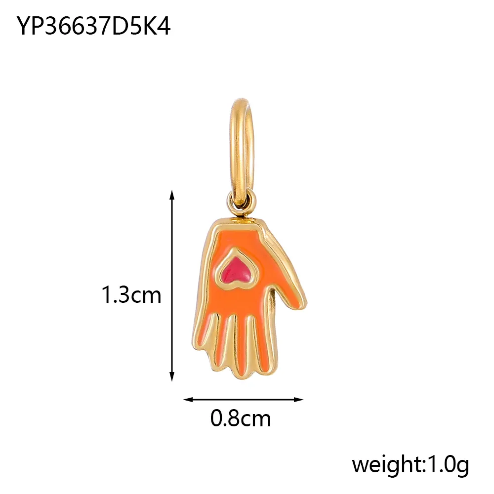 1 Piece 8*13mm 304 Stainless Steel Palm Heart Shape Pendant Jewelry Accessories display picture 13