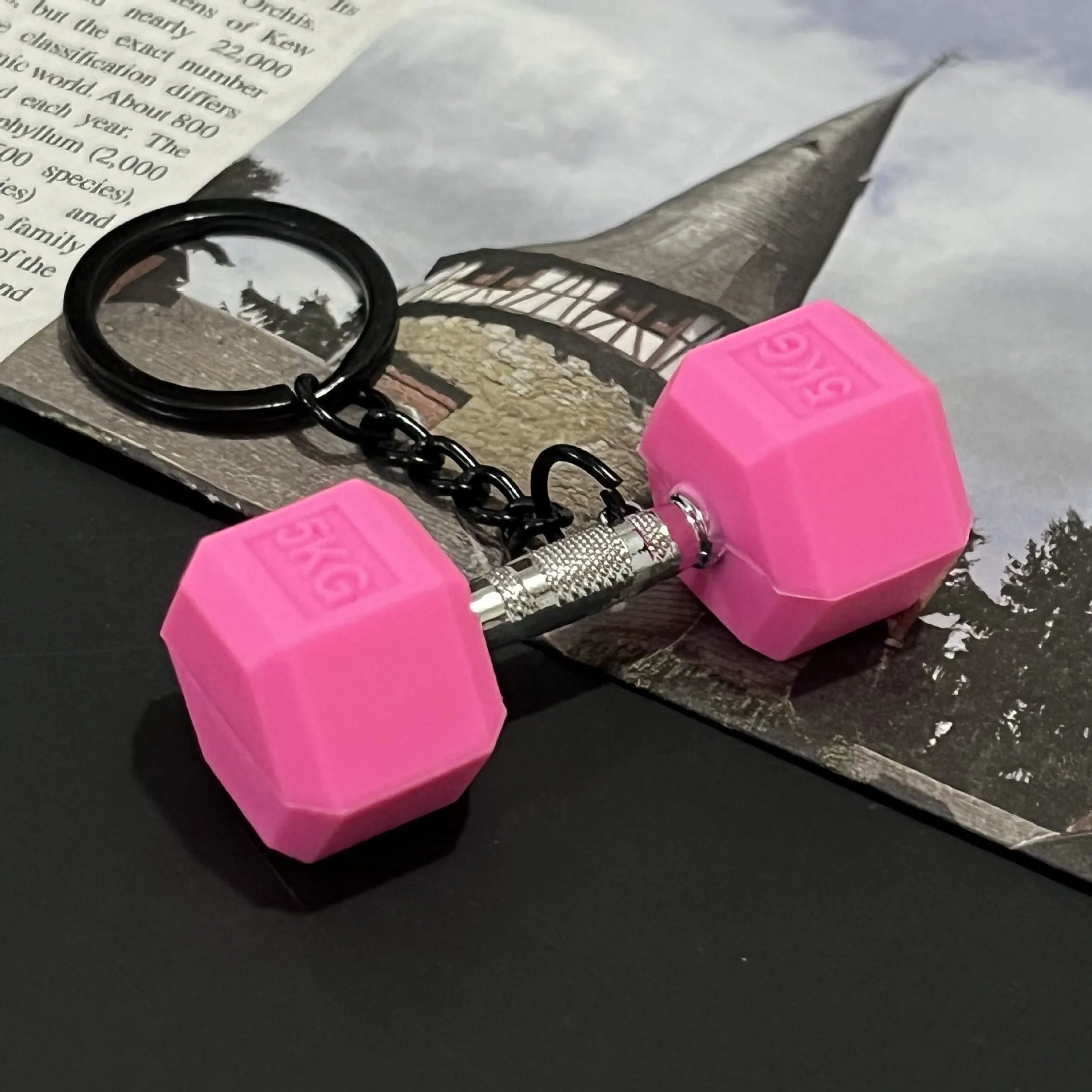 Removable Mini Large Barbell Fitness Series Thickened Keychain High Color Value Miu Bag Pendant Accessories Pendant display picture 35