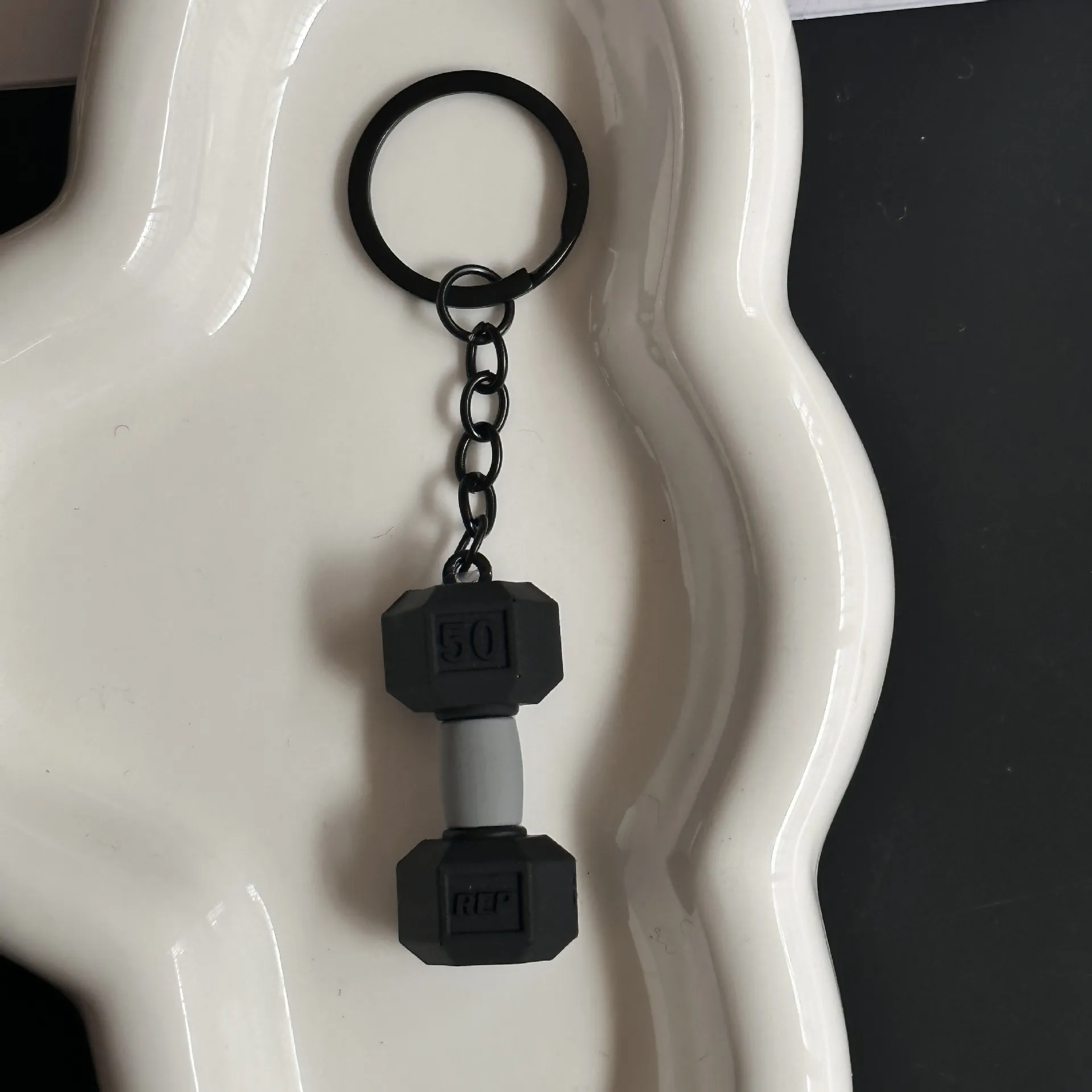 Removable Mini Large Barbell Fitness Series Thickened Keychain High Color Value Miu Bag Pendant Accessories Pendant display picture 30