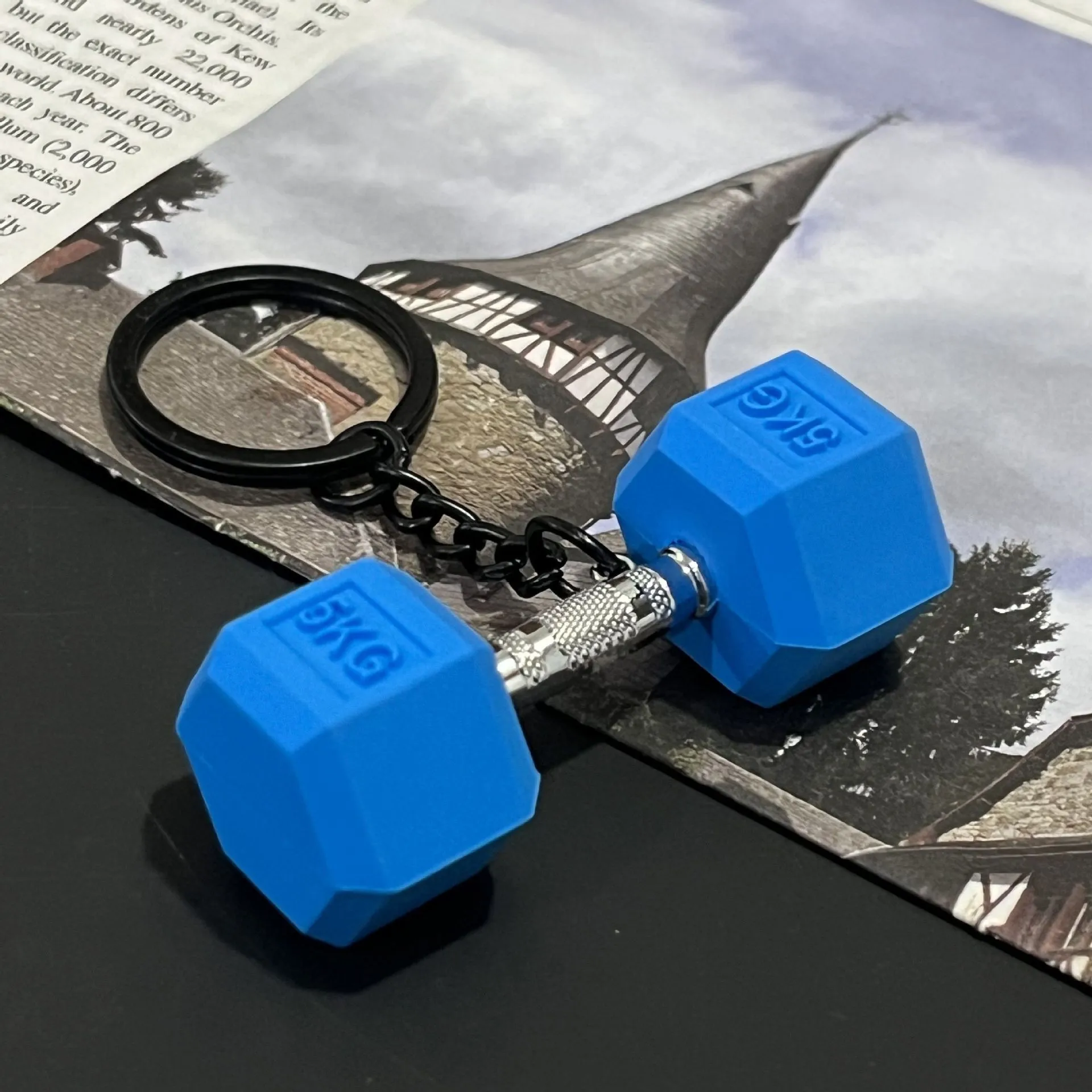 Removable Mini Large Barbell Fitness Series Thickened Keychain High Color Value Miu Bag Pendant Accessories Pendant display picture 34
