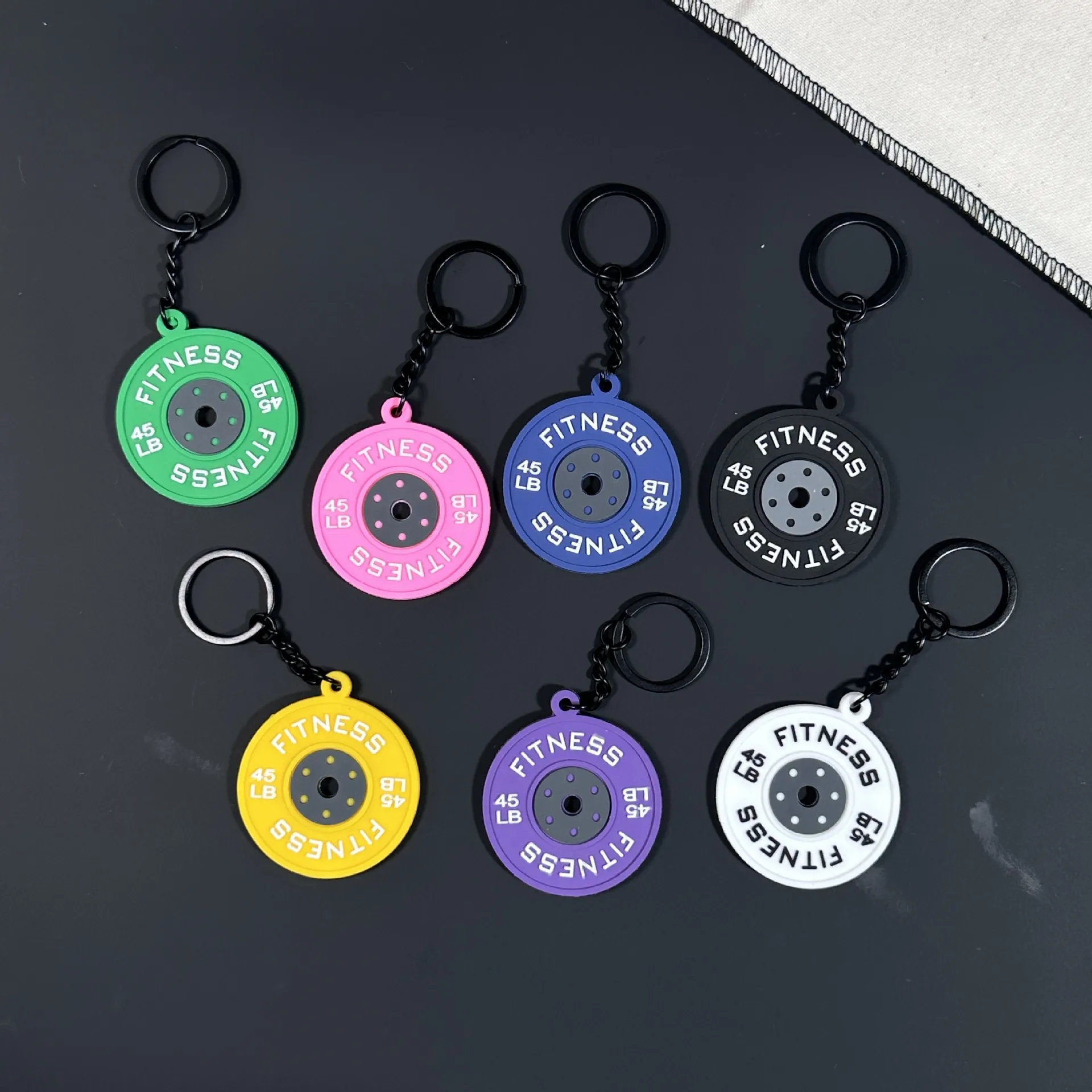 Removable Mini Large Barbell Fitness Series Thickened Keychain High Color Value Miu Bag Pendant Accessories Pendant display picture 16
