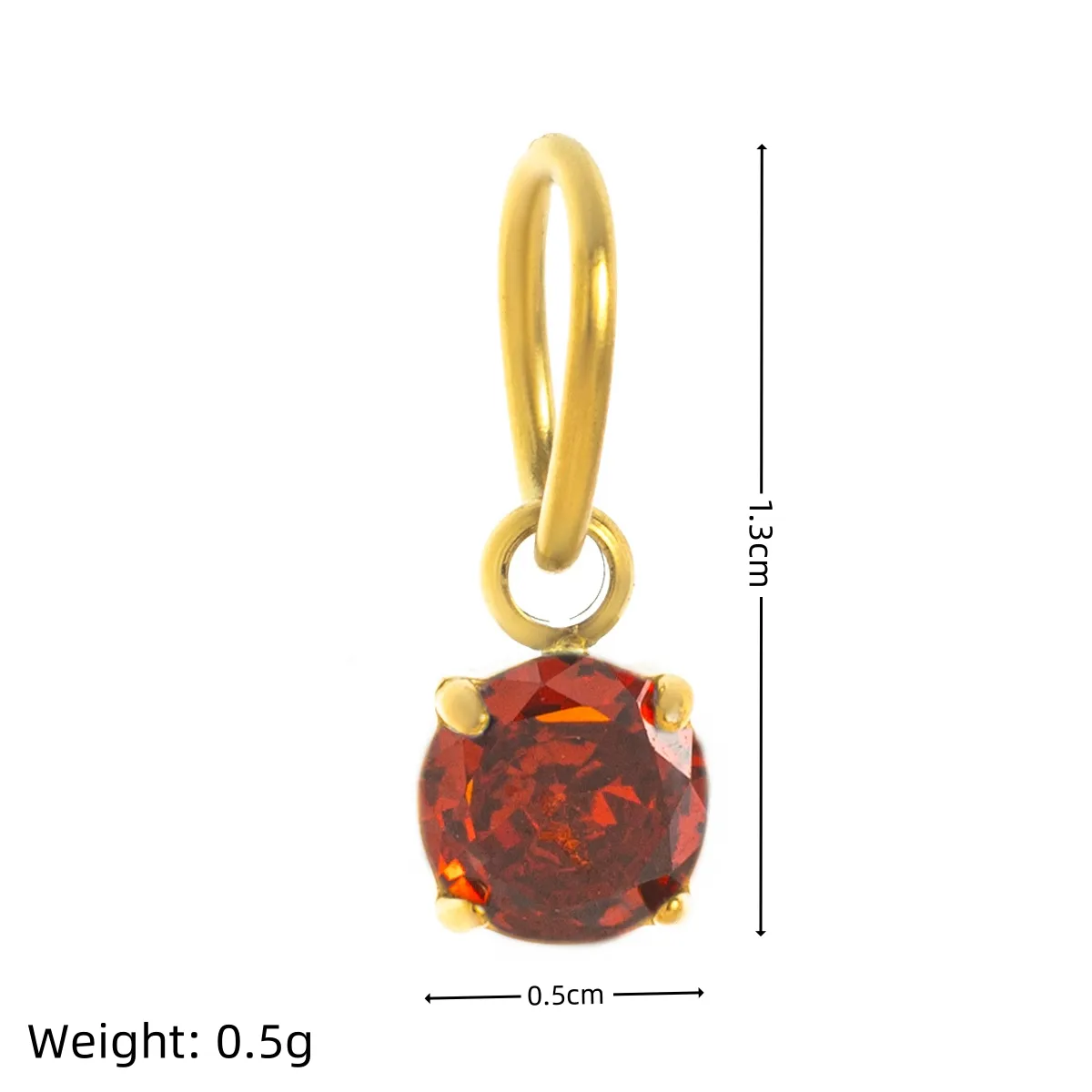 1 Piece 5*13mm 304 Stainless Steel Zircon 18K Gold Plated Round Pendant Jewelry Accessories display picture 6