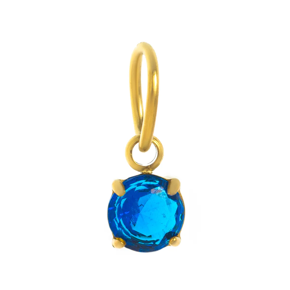 1 Piece 5*13mm 304 Stainless Steel Zircon 18K Gold Plated Round Pendant Jewelry Accessories display picture 8
