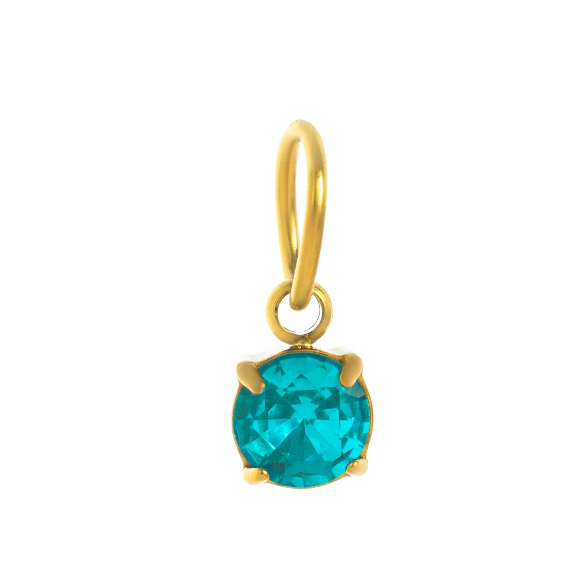 1 Piece 5*13mm 304 Stainless Steel Zircon 18K Gold Plated Round Pendant Jewelry Accessories display picture 9