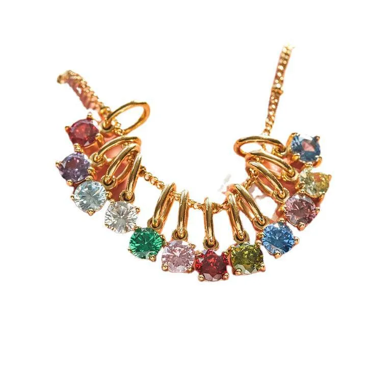 1 Piece 5*13mm 304 Stainless Steel Zircon 18K Gold Plated Round Pendant Jewelry Accessories display picture 1