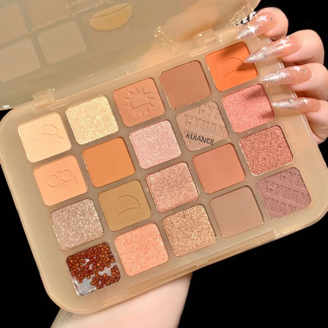 New Little Red Book Recommend Chestnut 20 Color Eyeshadow Plate Glitter Matte Pearlescent Milk Tea Earth Color Daily Cheap Student display picture 2