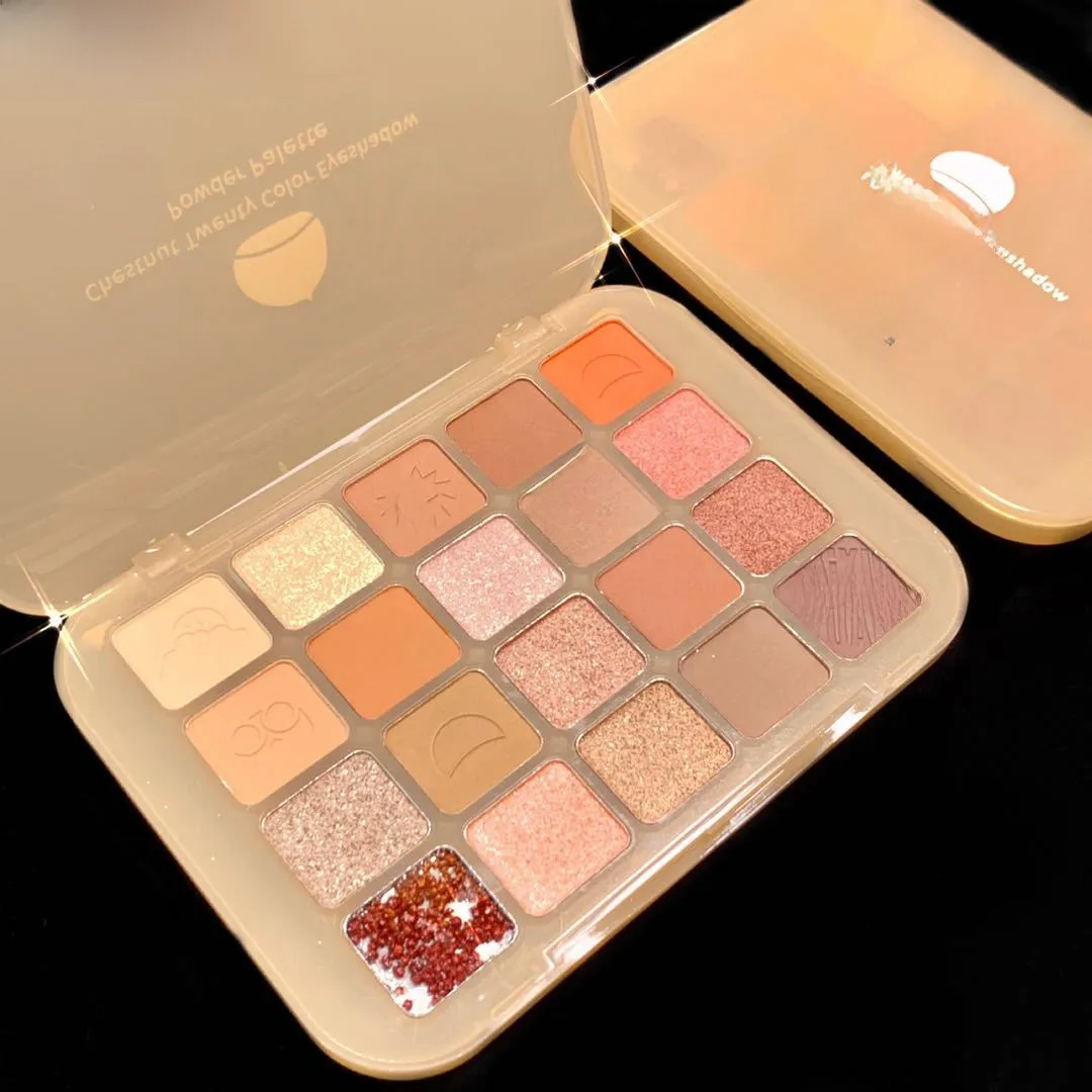 New Little Red Book Recommend Chestnut 20 Color Eyeshadow Plate Glitter Matte Pearlescent Milk Tea Earth Color Daily Cheap Student display picture 6