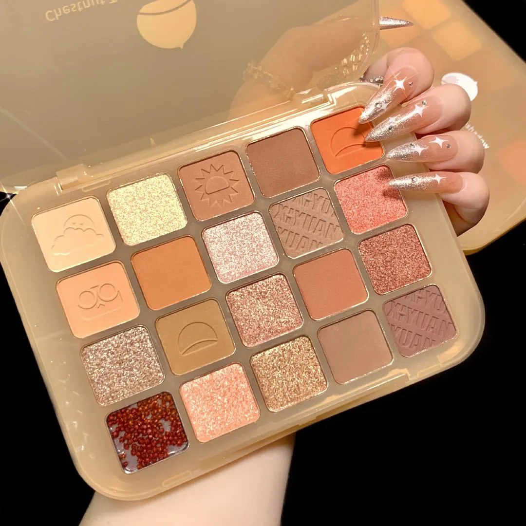 New Little Red Book Recommend Chestnut 20 Color Eyeshadow Plate Glitter Matte Pearlescent Milk Tea Earth Color Daily Cheap Student display picture 7