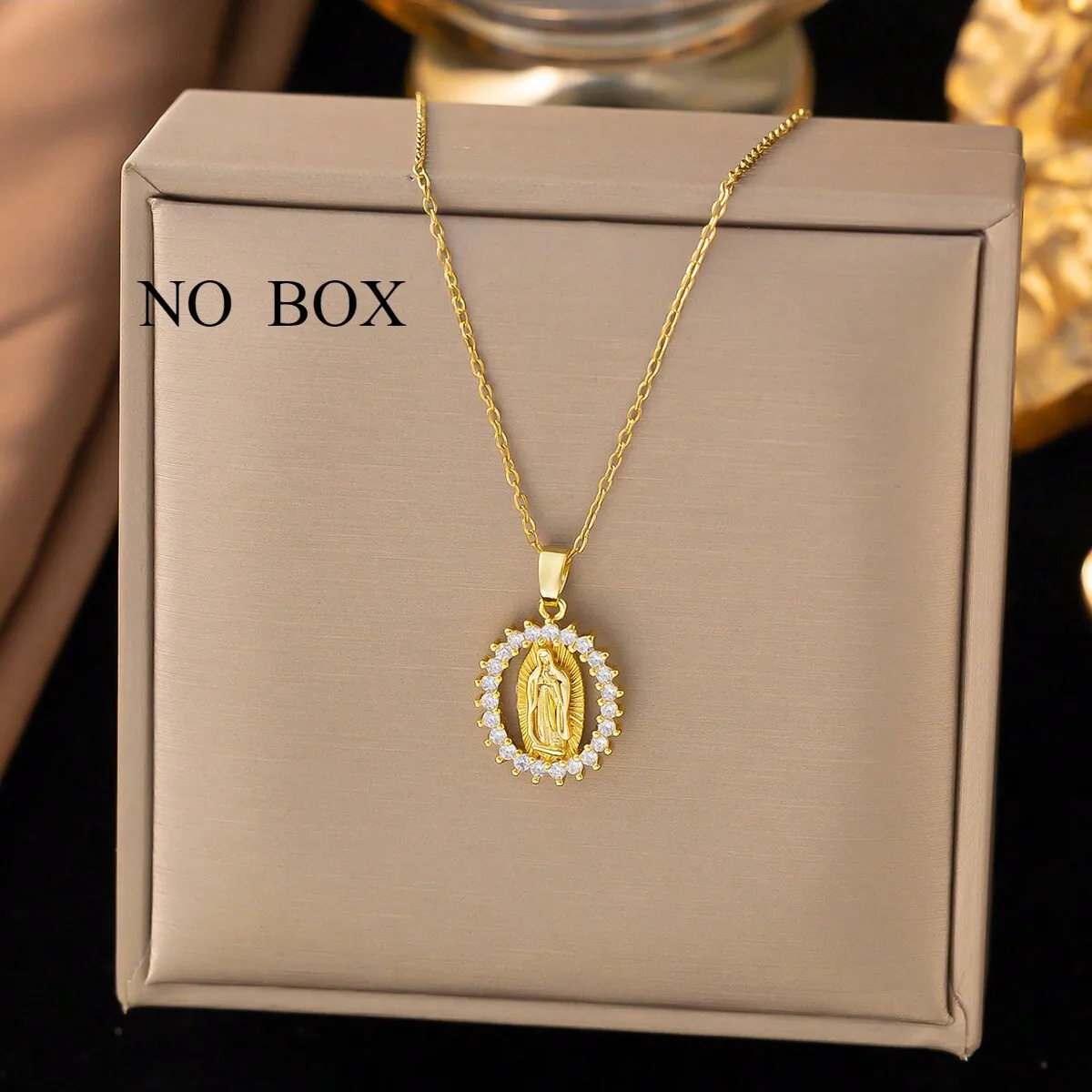 Vintage Style Oval 316 Stainless Steel  Women's Earrings Necklace Jewelry Set display picture 2