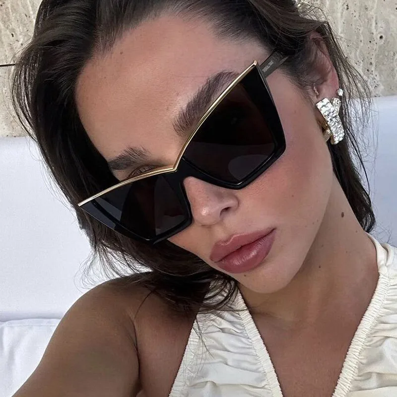 IG Style Punk Affordable Luxury Style Solid Color PC UV400 Protection Cat Eye Full Frame Glasses display picture 1