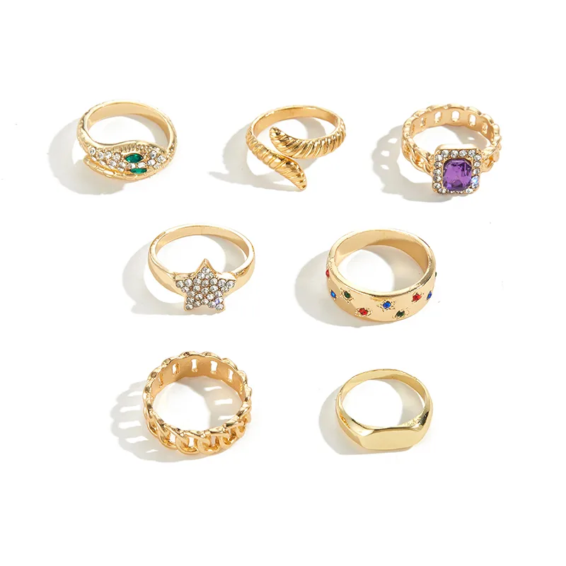 Vintage Style Luxurious Star Alloy Rhinestone Women's Rings display picture 5