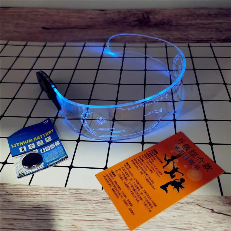 Led Colorful Luminous Glasses Bar Concert Music Festival KTV Performance Sci-fi Colorful Sunglasses Fashion Sunglasses display picture 1