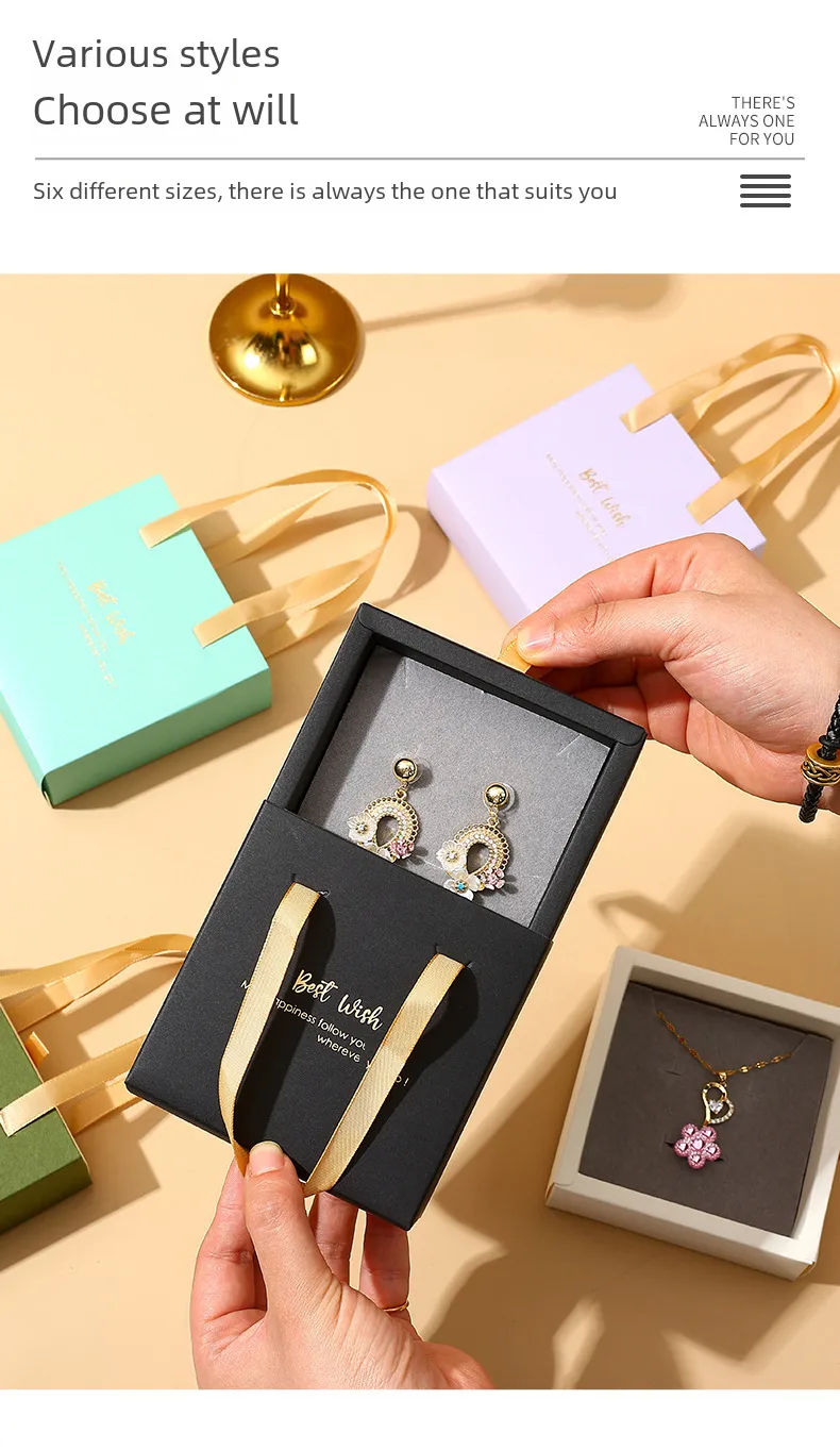 Portable Drawer Jewelry Box Bracelet Ring Earrings Necklace Bracelet Jewelry Packaging Box Jewelry Storage Soft Box display picture 4