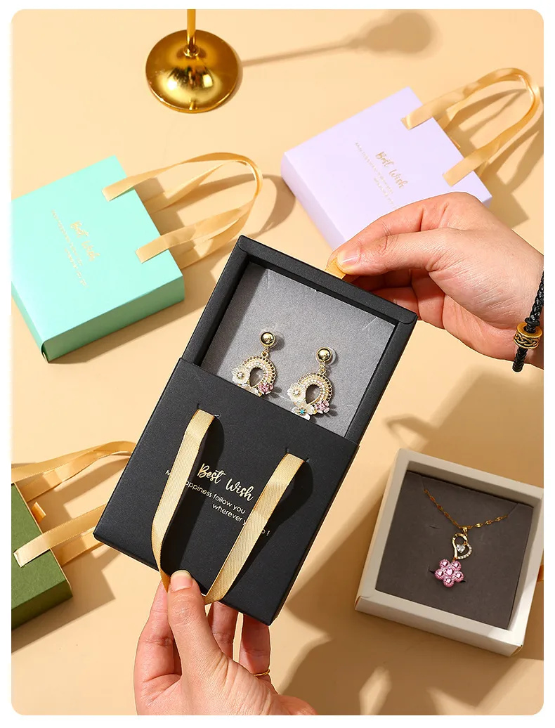 Portable Drawer Jewelry Box Bracelet Ring Earrings Necklace Bracelet Jewelry Packaging Box Jewelry Storage Soft Box display picture 6