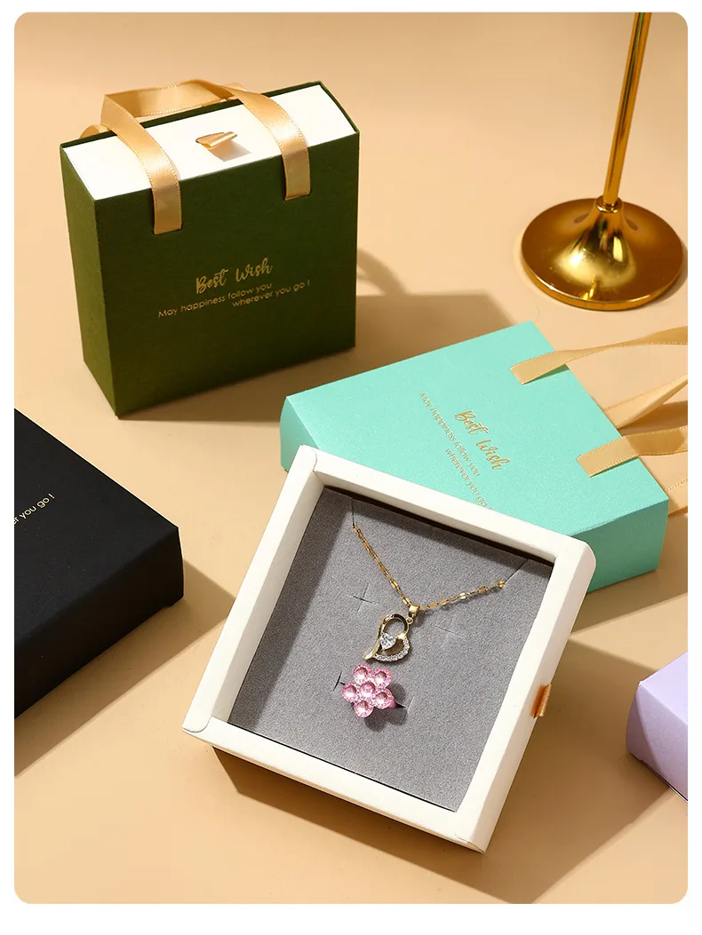 Portable Drawer Jewelry Box Bracelet Ring Earrings Necklace Bracelet Jewelry Packaging Box Jewelry Storage Soft Box display picture 9