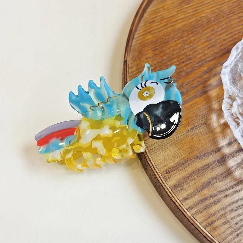 Cute Sweet Women's Bee Parrot Acetic Acid Sheets Rhinestones Hair Claws display picture 2