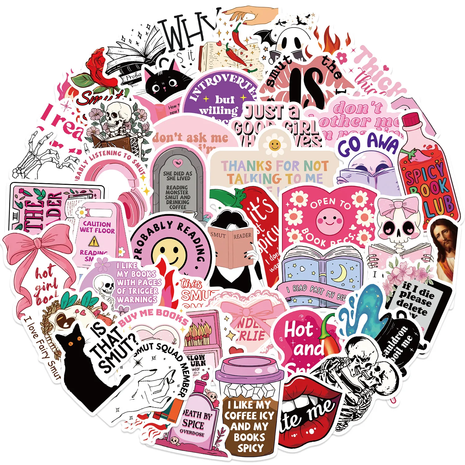 A Variety Of 50 Cartoon Reading Books Smut Graffiti Stickers Decorative Guitar Notebook Luggage DIY Wholesale display picture 3