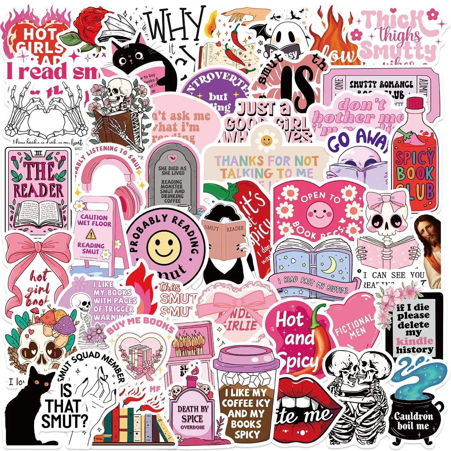 A Variety Of 50 Cartoon Reading Books Smut Graffiti Stickers Decorative Guitar Notebook Luggage DIY Wholesale display picture 4