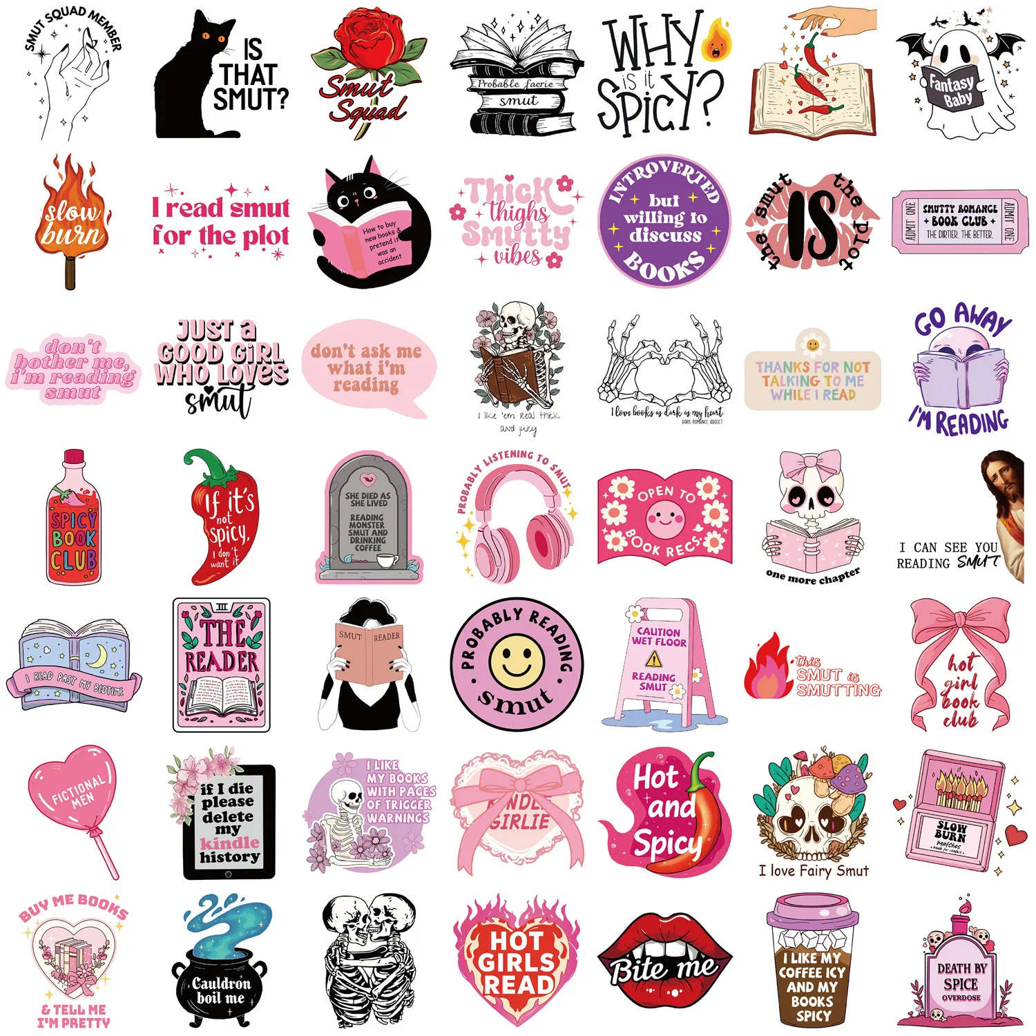 A Variety Of 50 Cartoon Reading Books Smut Graffiti Stickers Decorative Guitar Notebook Luggage DIY Wholesale display picture 2