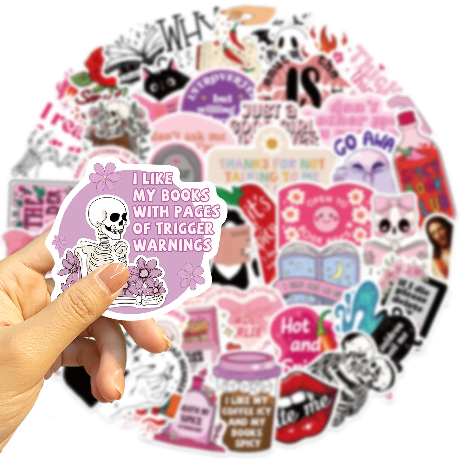 A Variety Of 50 Cartoon Reading Books Smut Graffiti Stickers Decorative Guitar Notebook Luggage DIY Wholesale display picture 9